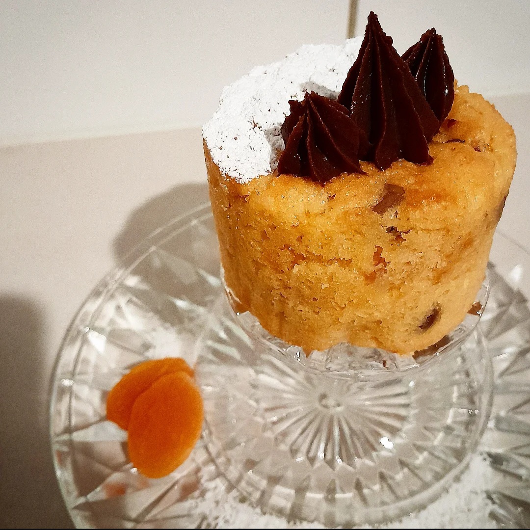 Mini apricot, coconut and chocolate choc chip cake